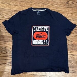 Lacoste Navy & Orange Tee with Logo 3XL/8